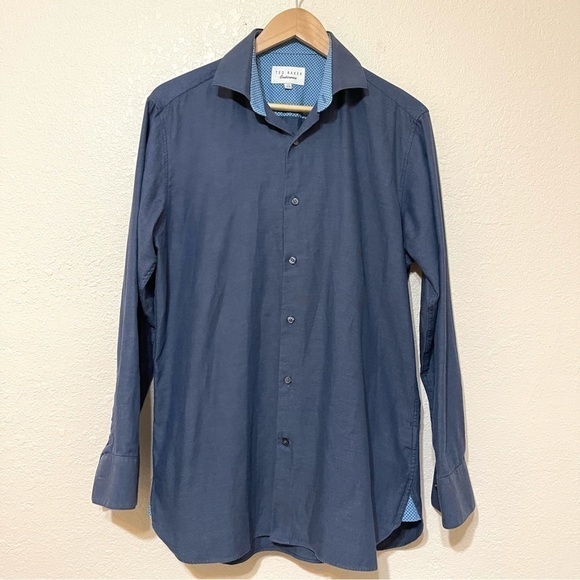 Ted Baker Endurance Long Sleeve Button Front Shirt Size 15.5 32/33 Men - Picture 1 of 8